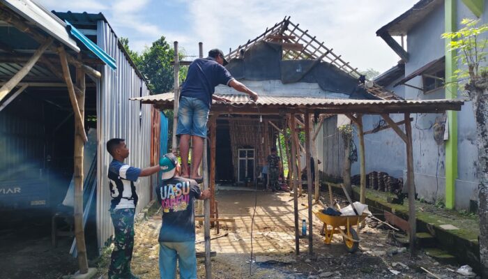 Program TMMD 128  Kodim Gresik Bantu Peningkatan Rumah Tidak Layak Huni