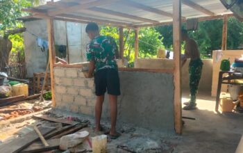 Satgas TMMD Ke-128 Percantik Rumah Ibu Naomi di Desa Moain