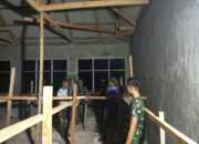 Kerja Disiplin Satgas TMMD Percepat Pembangunan Perpustakaan Sekolah
